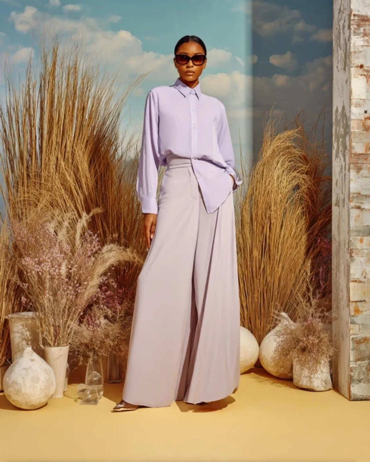Lavender Shirt & Palazzo