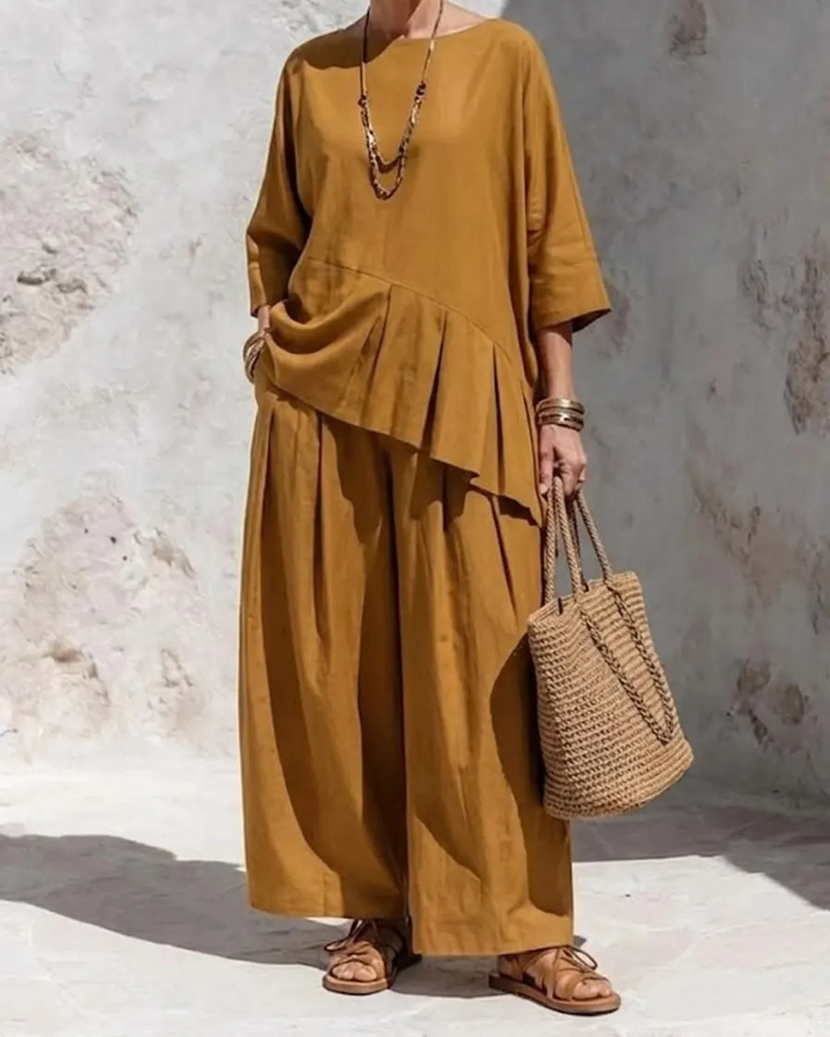 Mustard Wide-Leg Co-ord